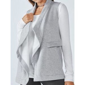 Fabletics Heather Gray Mina Fleece Lined Open Front Vest